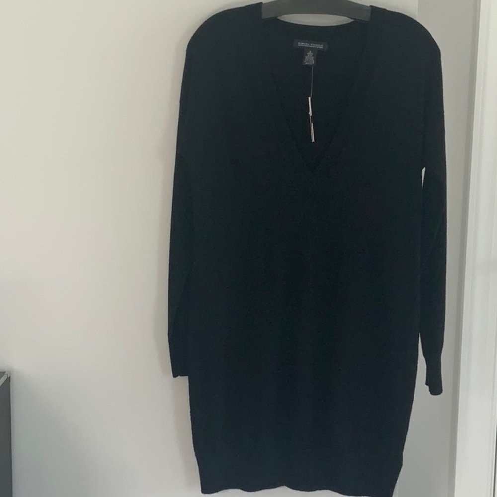 Black V neck dress